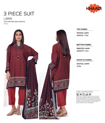 Khaadi Digital 3 PCS Unstitched Suit
