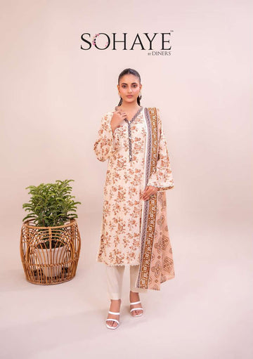 SOHAYE 3 PCS Unstitched Suit