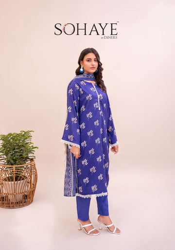 SOHAYE 3 PCS Unstitched Suit