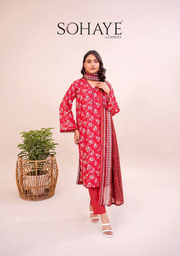SOHAYE 3 PCS Unstitched Suit