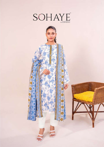 SOHAYE 3 PCS Unstitched Suit