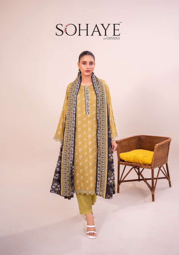 SOHAYE 3 PCS Unstitched Suit