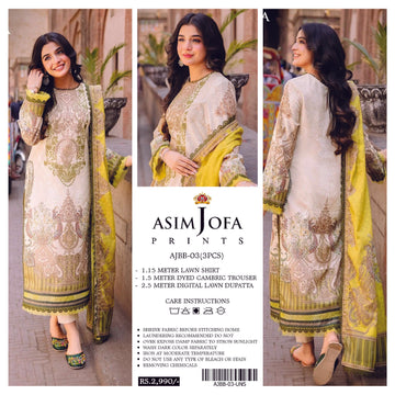 Asim Jofa 3 PCS Unstitched Suit