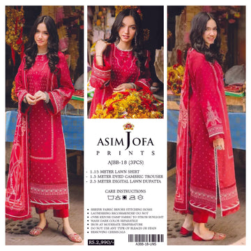 Asim Jofa 3 PCS Unstitched Suit