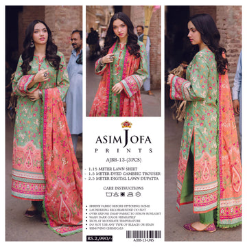 Asim Jofa 3 PCS Unstitched Suit