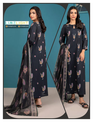 lime light 3 PCS Unstitched Suit