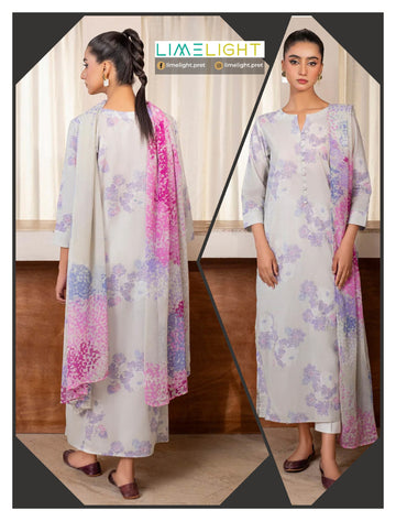 lime light 3 PCS Unstitched Suit