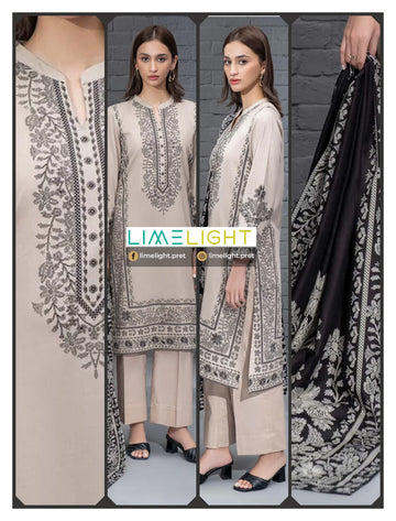 lime light 3 PCS Unstitched Suit