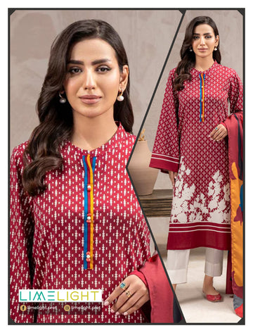 lime light 3 PCS Unstitched Suit