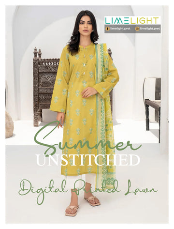 lime light 3 PCS Unstitched Suit