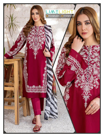lime light 3 PCS Unstitched Suit