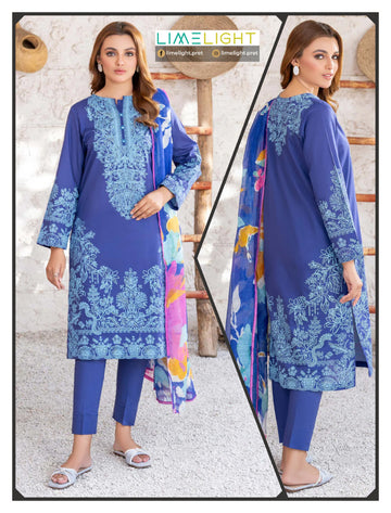lime light 3 PCS Unstitched Suit