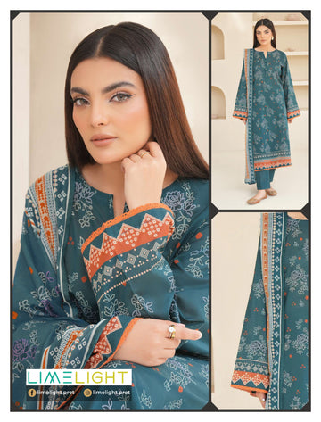 lime light 3 PCS Unstitched Suit