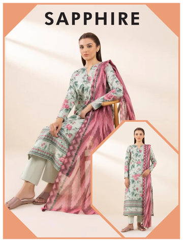 Sapphire 3 PCS Unstitched Suit