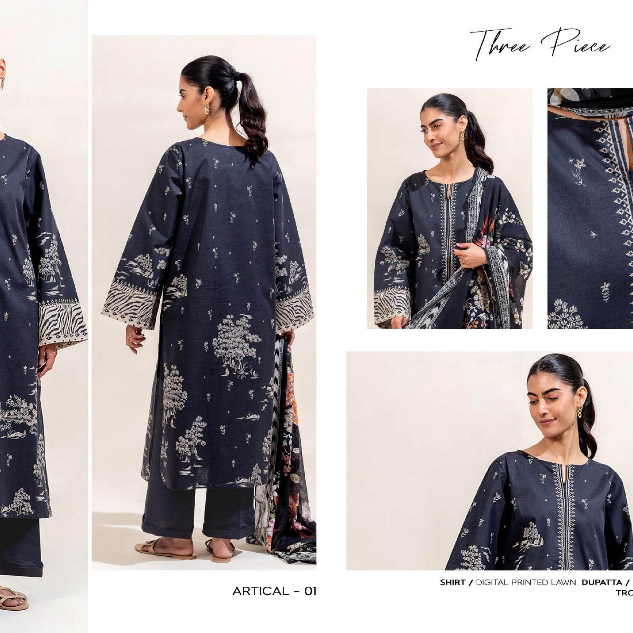 Beecthtree 3 PCS Unstitched Suit