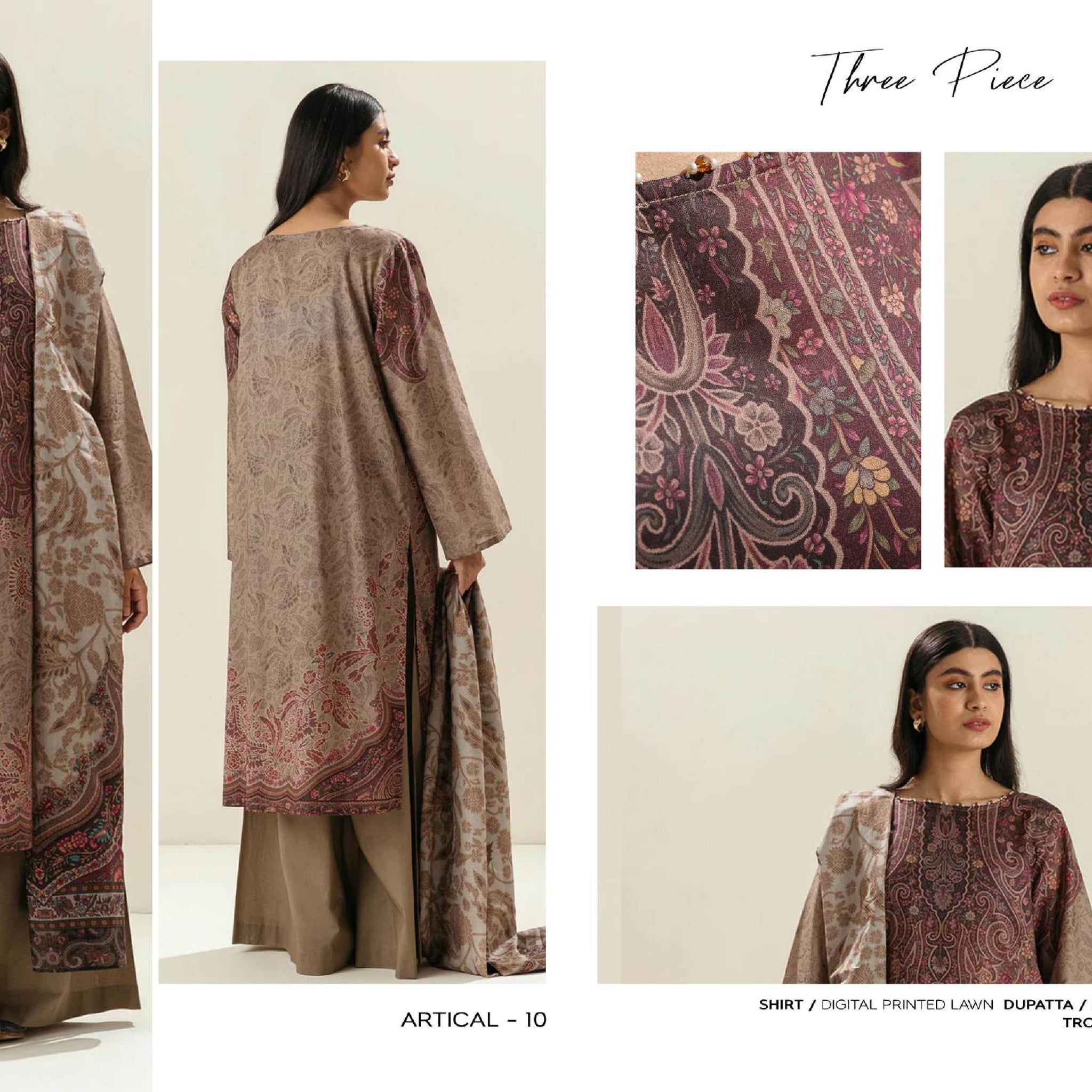 Beecthtree 3 PCS Unstitched Suit