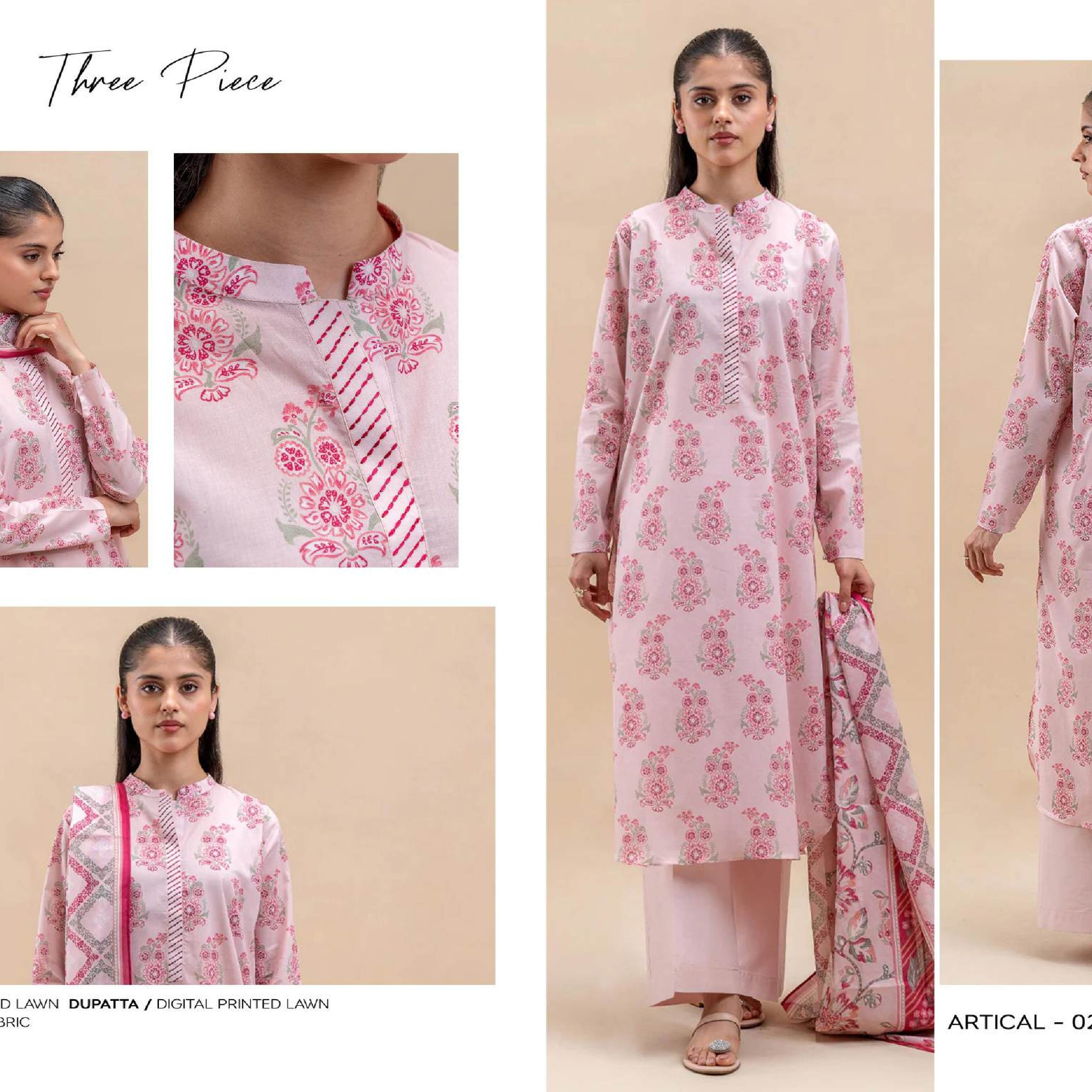Beecthtree 3 PCS Unstitched Suit