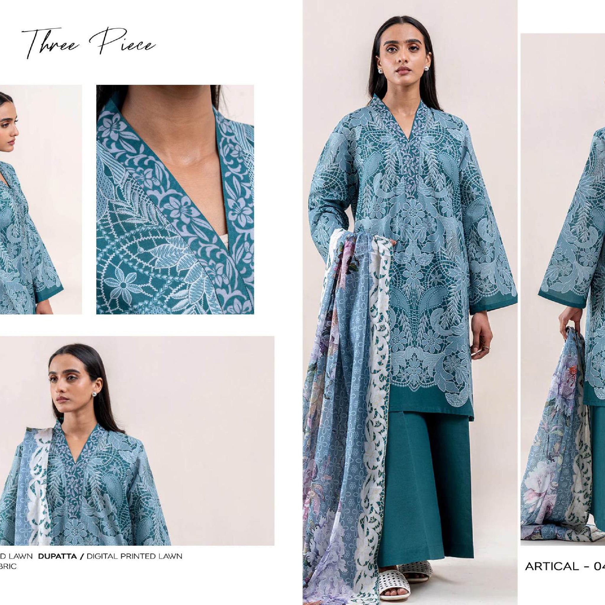 Beecthtree 3 PCS Unstitched Suit
