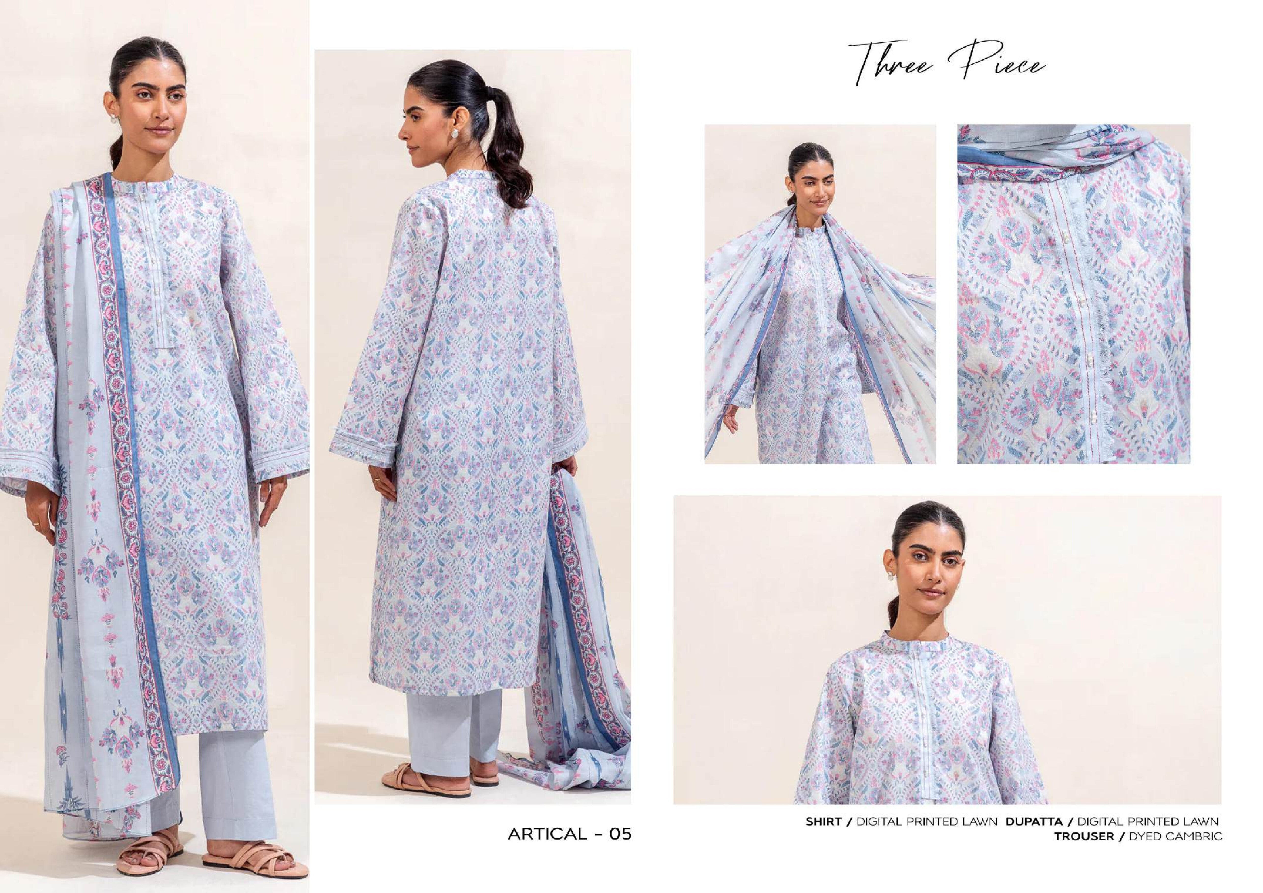 Beecthtree 3 PCS Unstitched Suit