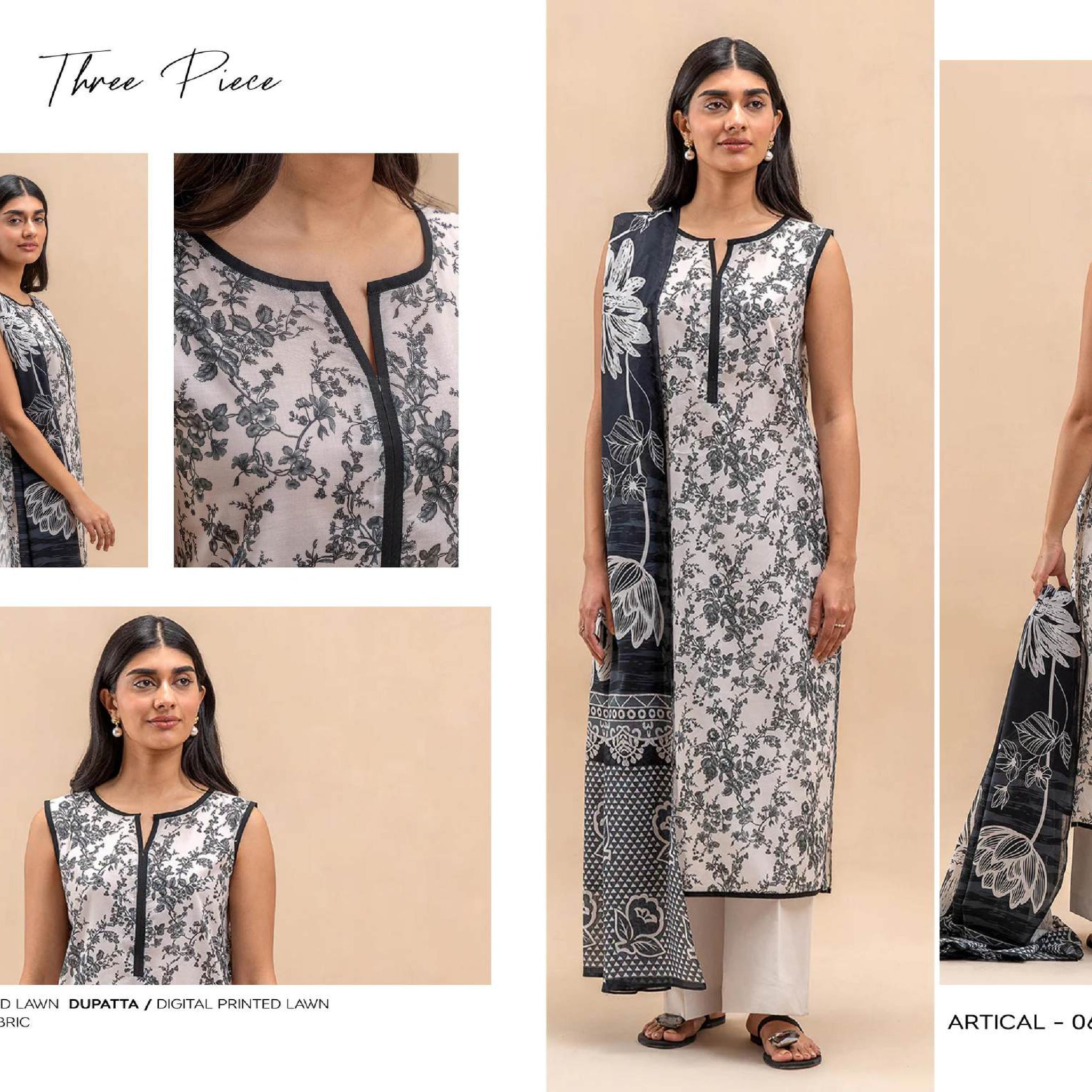Beecthtree 3 PCS Unstitched Suit