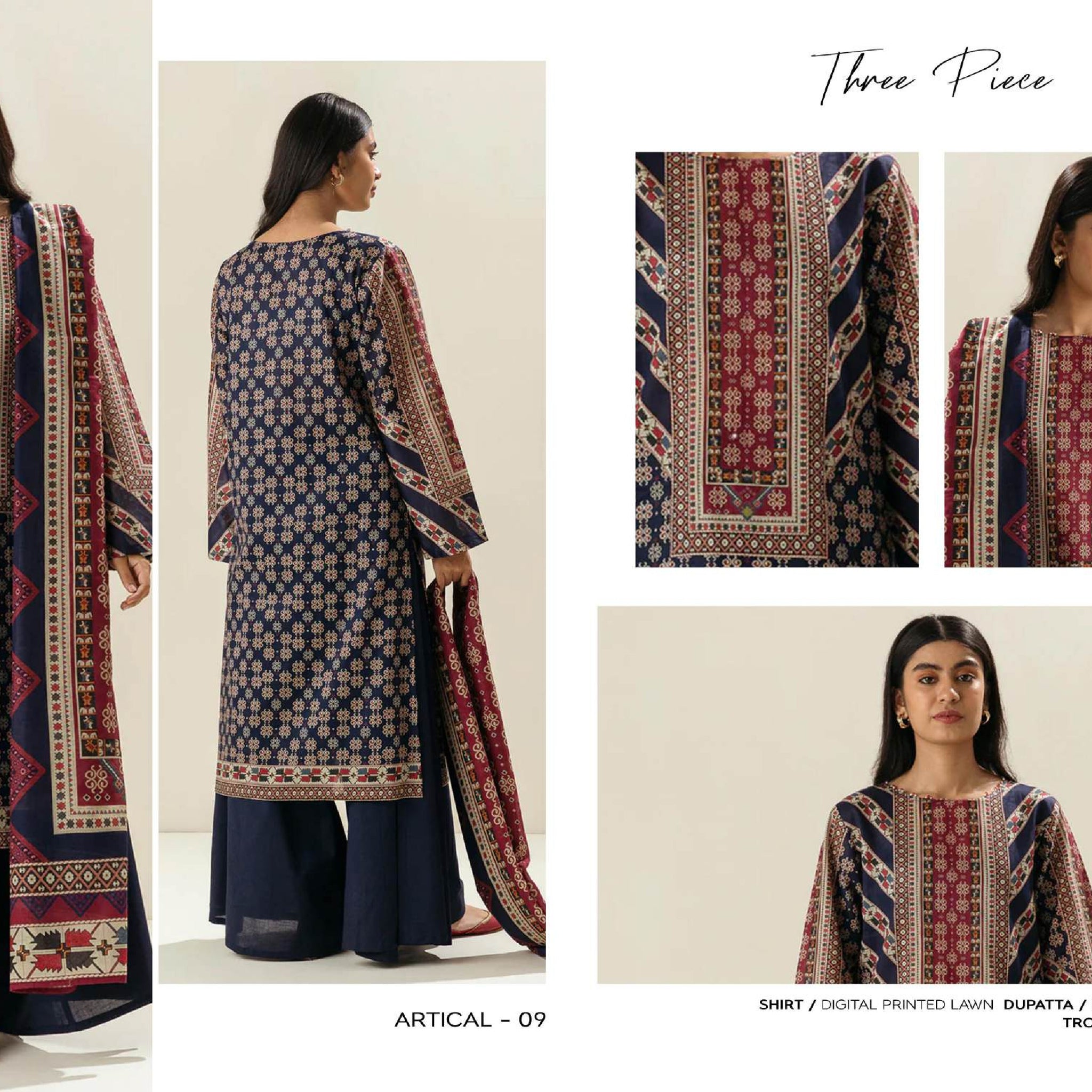 Beecthtree 3 PCS Unstitched Suit