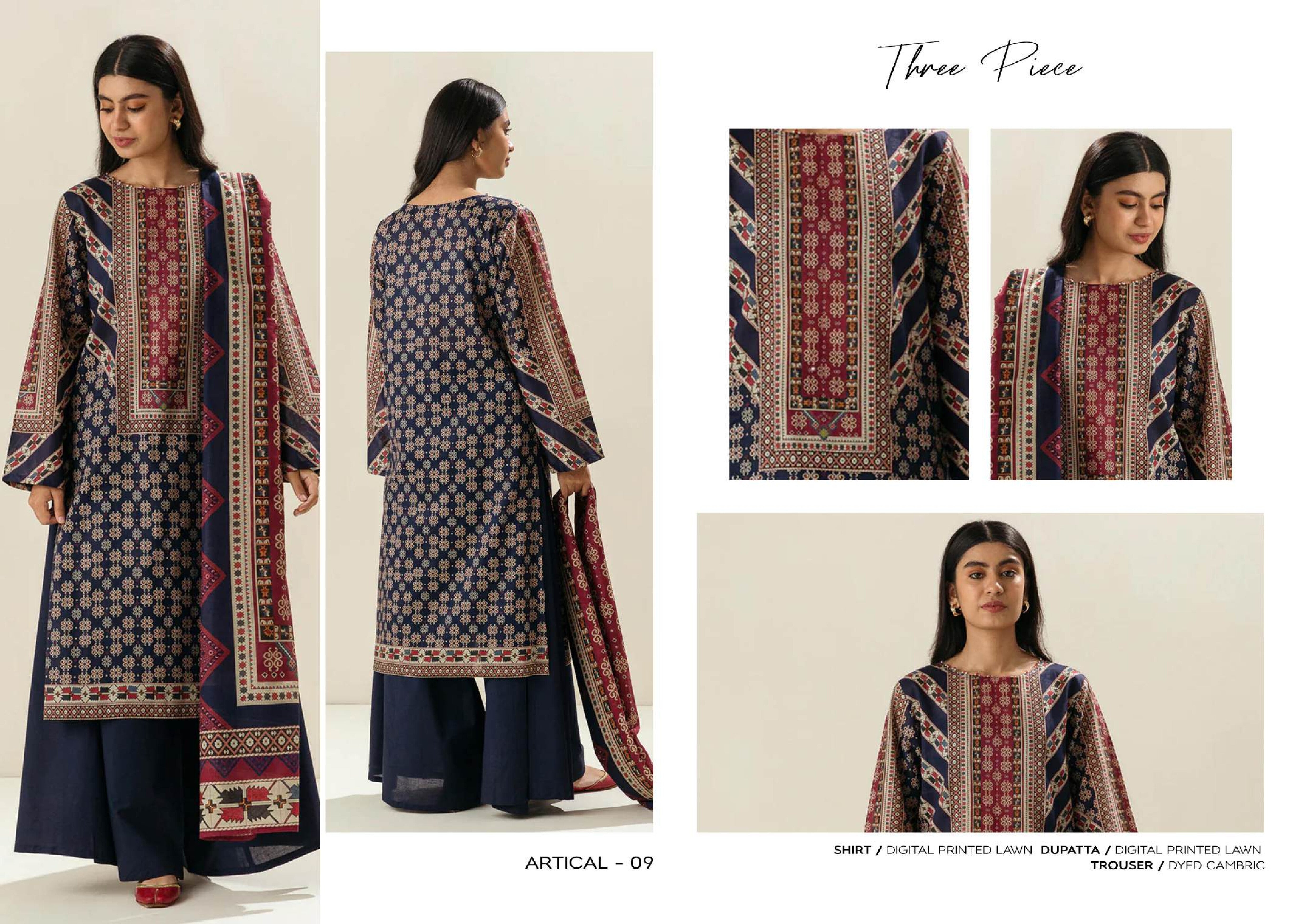 Beecthtree 3 PCS Unstitched Suit