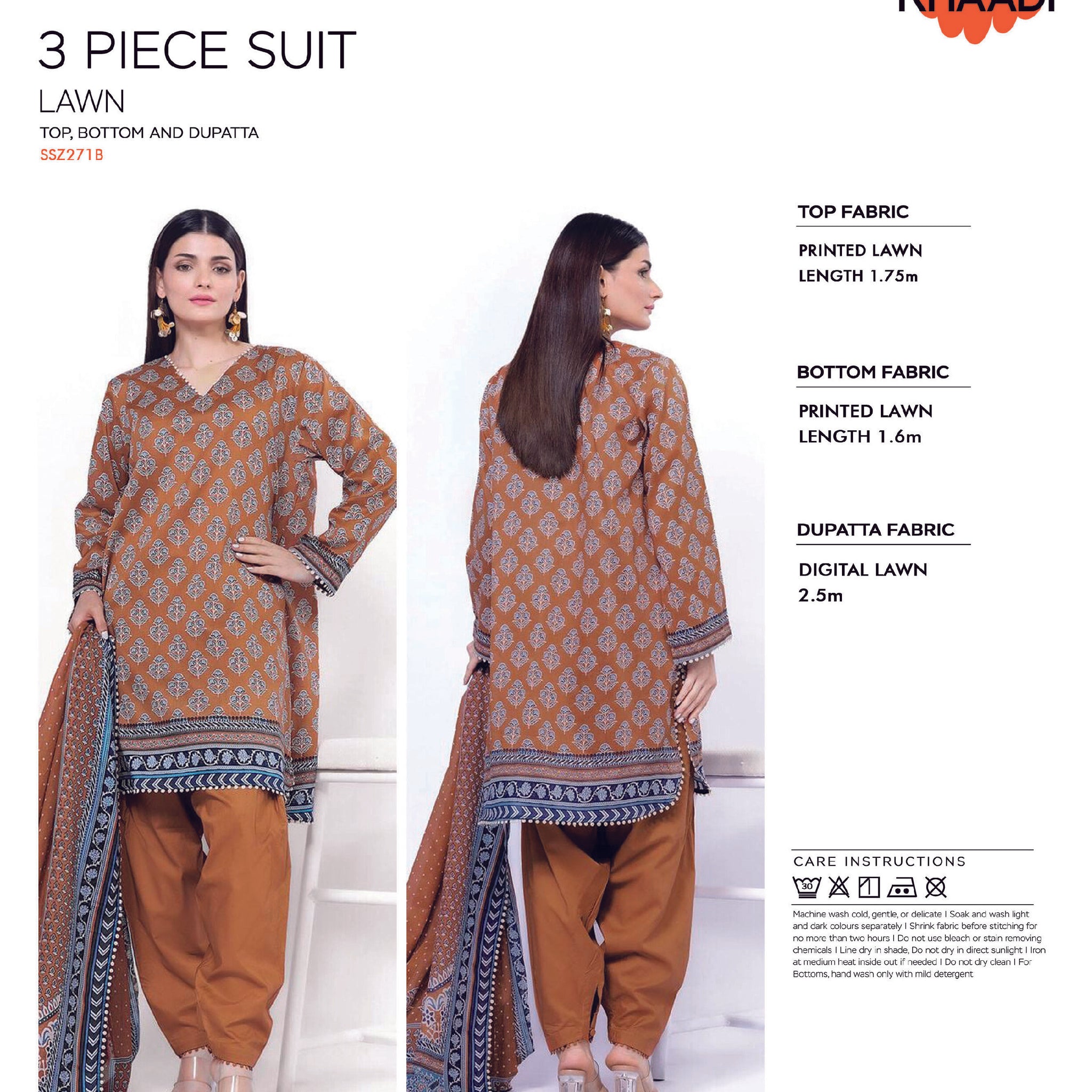 Khaadi Digital 3 PCS Unstitched Suit