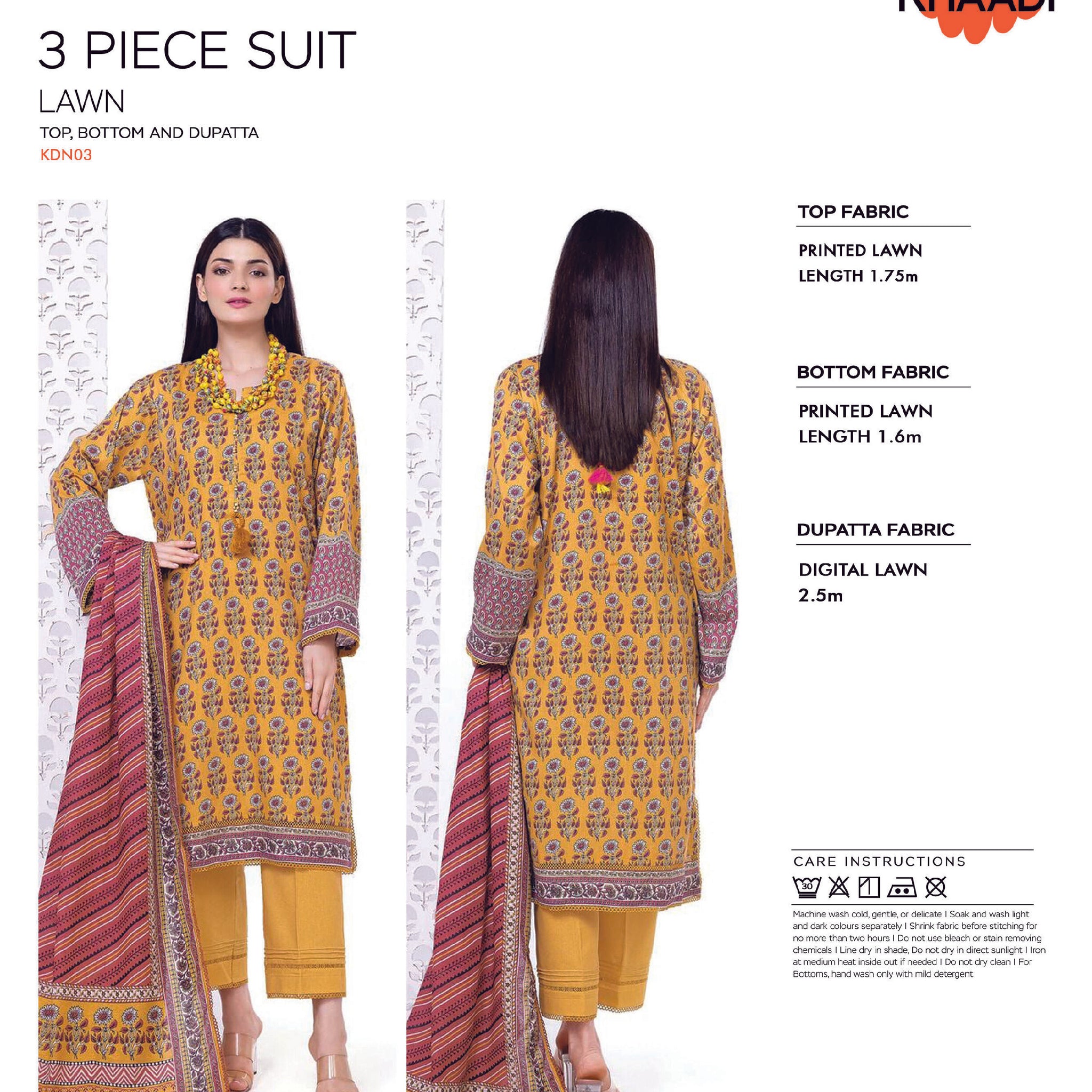Khaadi Digital 3 PCS Unstitched Suit
