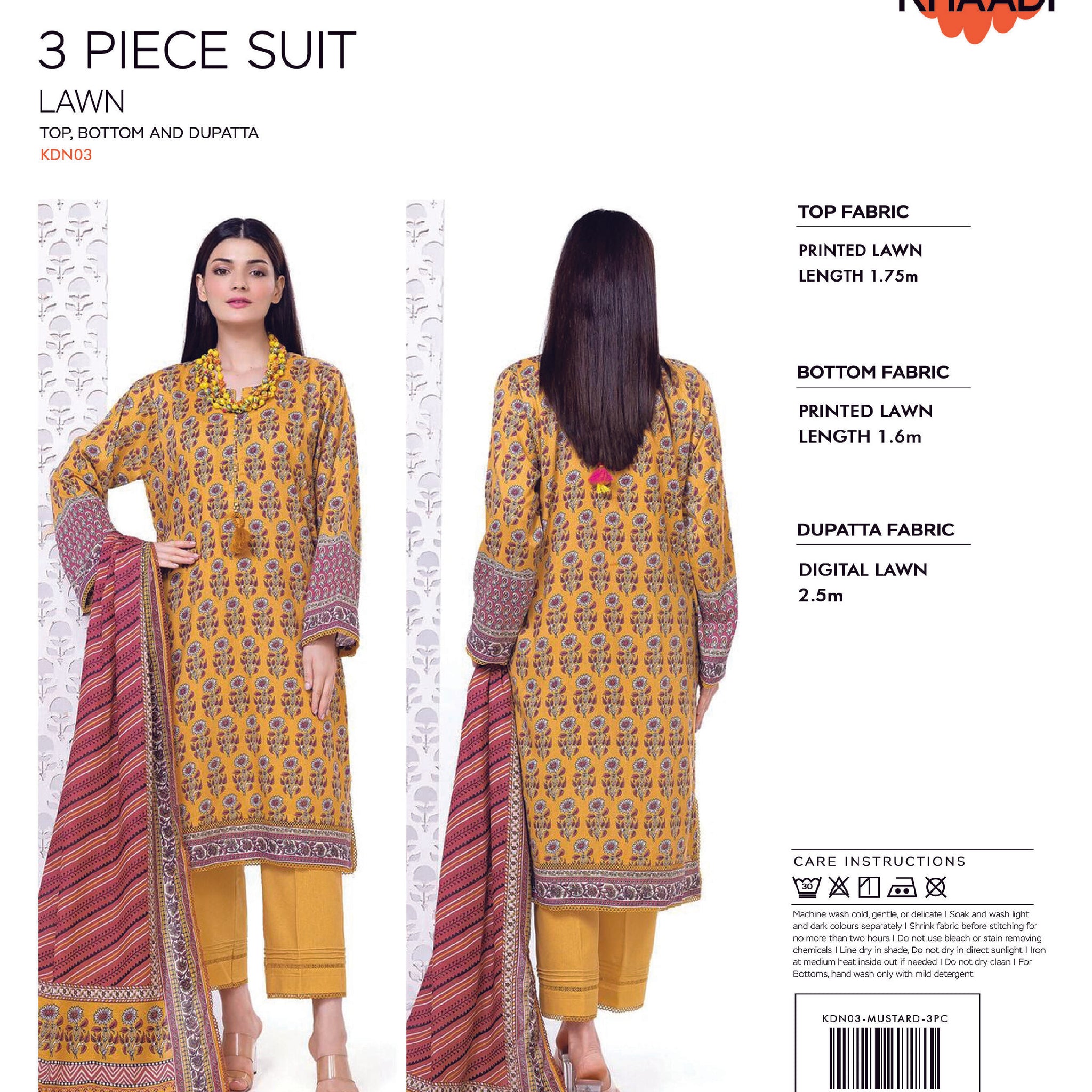 Khaadi Digital 3 PCS Unstitched Suit