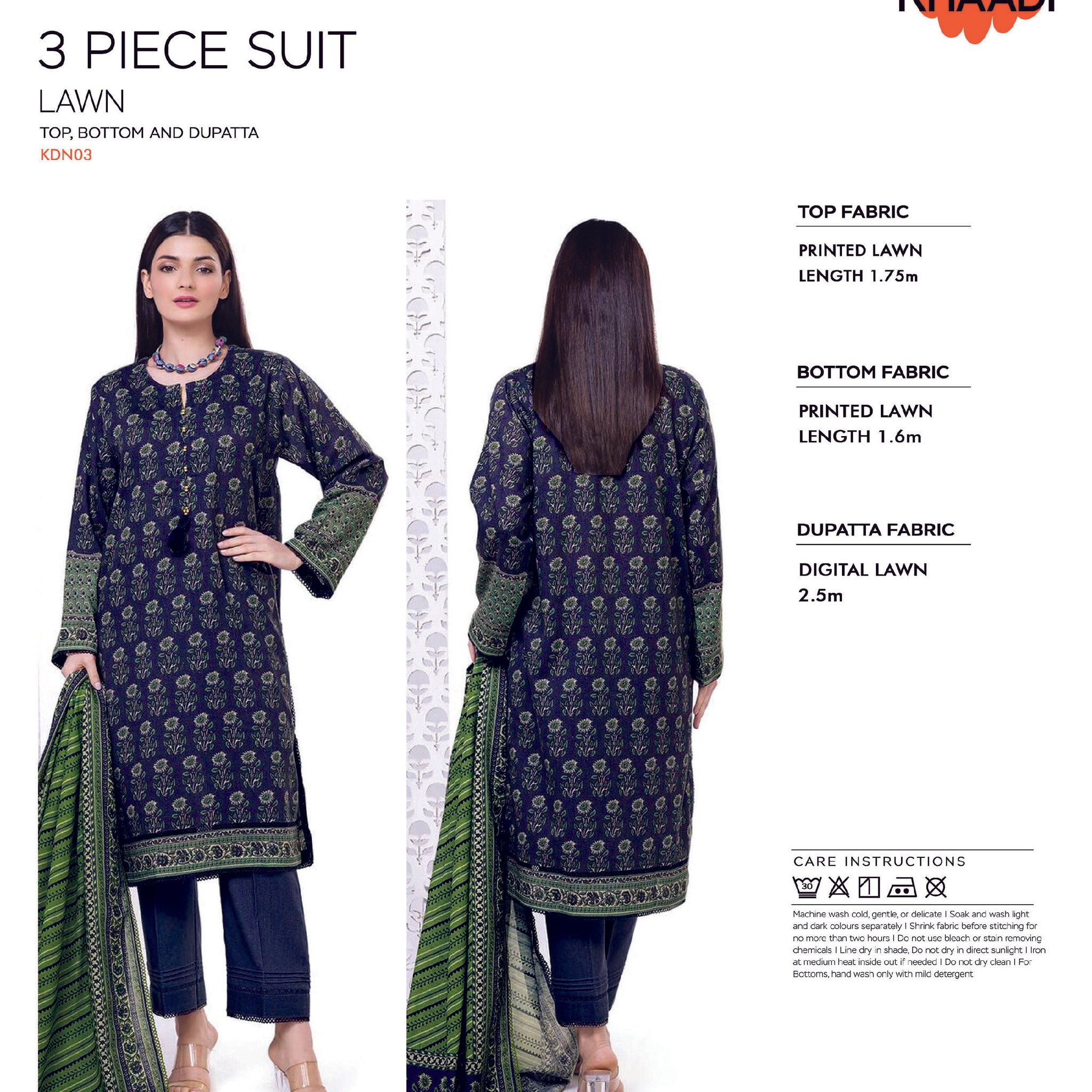 Khaadi Digital 3 PCS Unstitched Suit