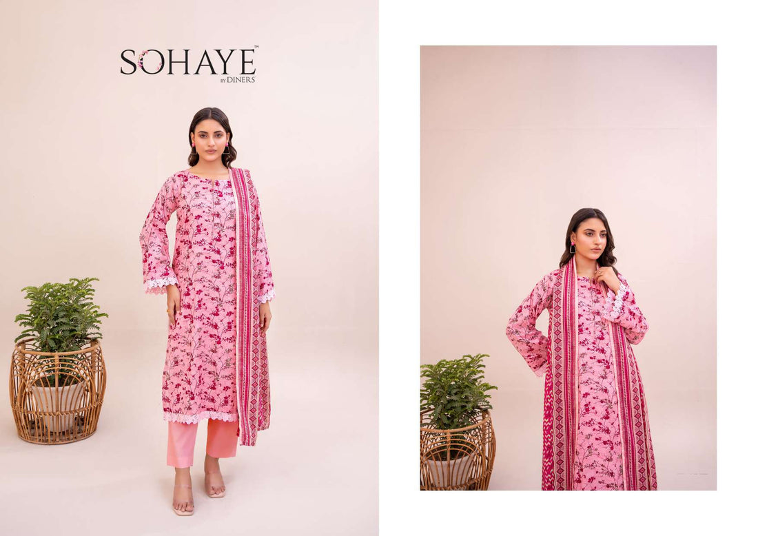SOHAYE 3 PCS Unstitched Suit