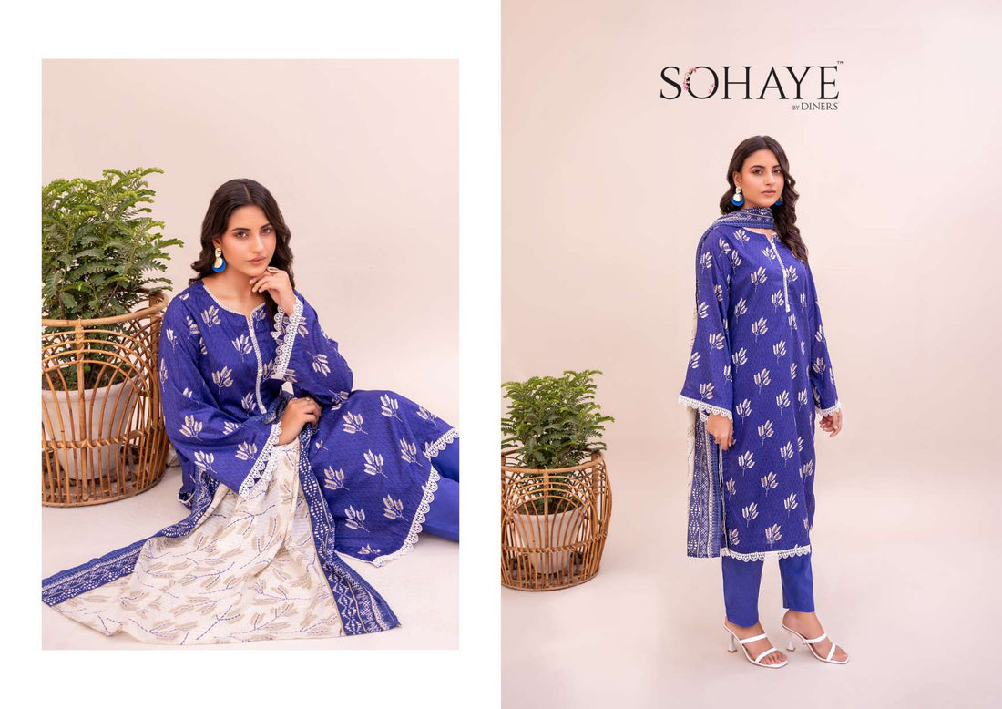 SOHAYE 3 PCS Unstitched Suit