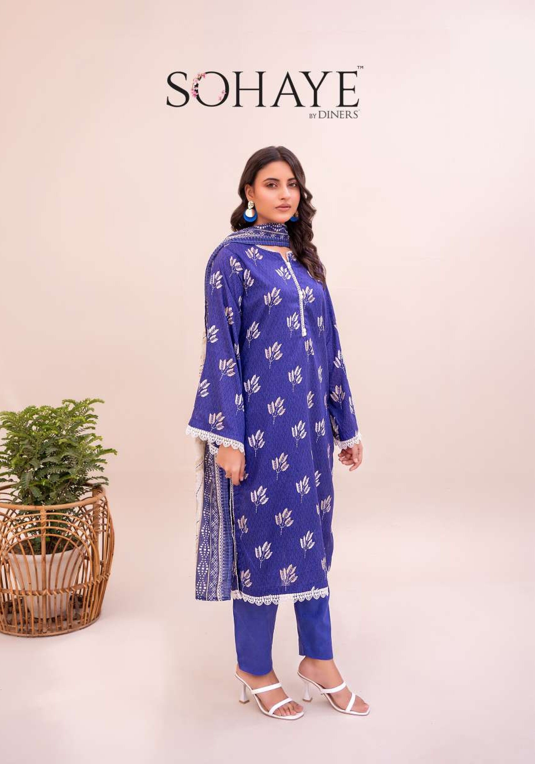 SOHAYE 3 PCS Unstitched Suit