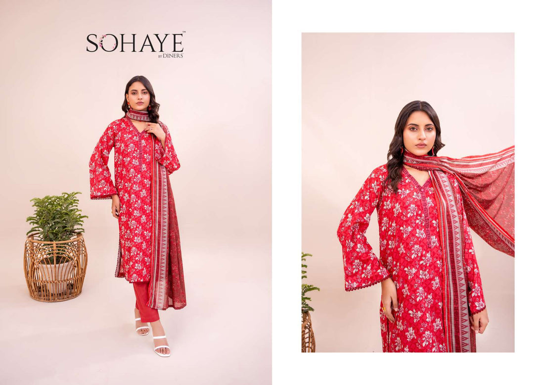 SOHAYE 3 PCS Unstitched Suit