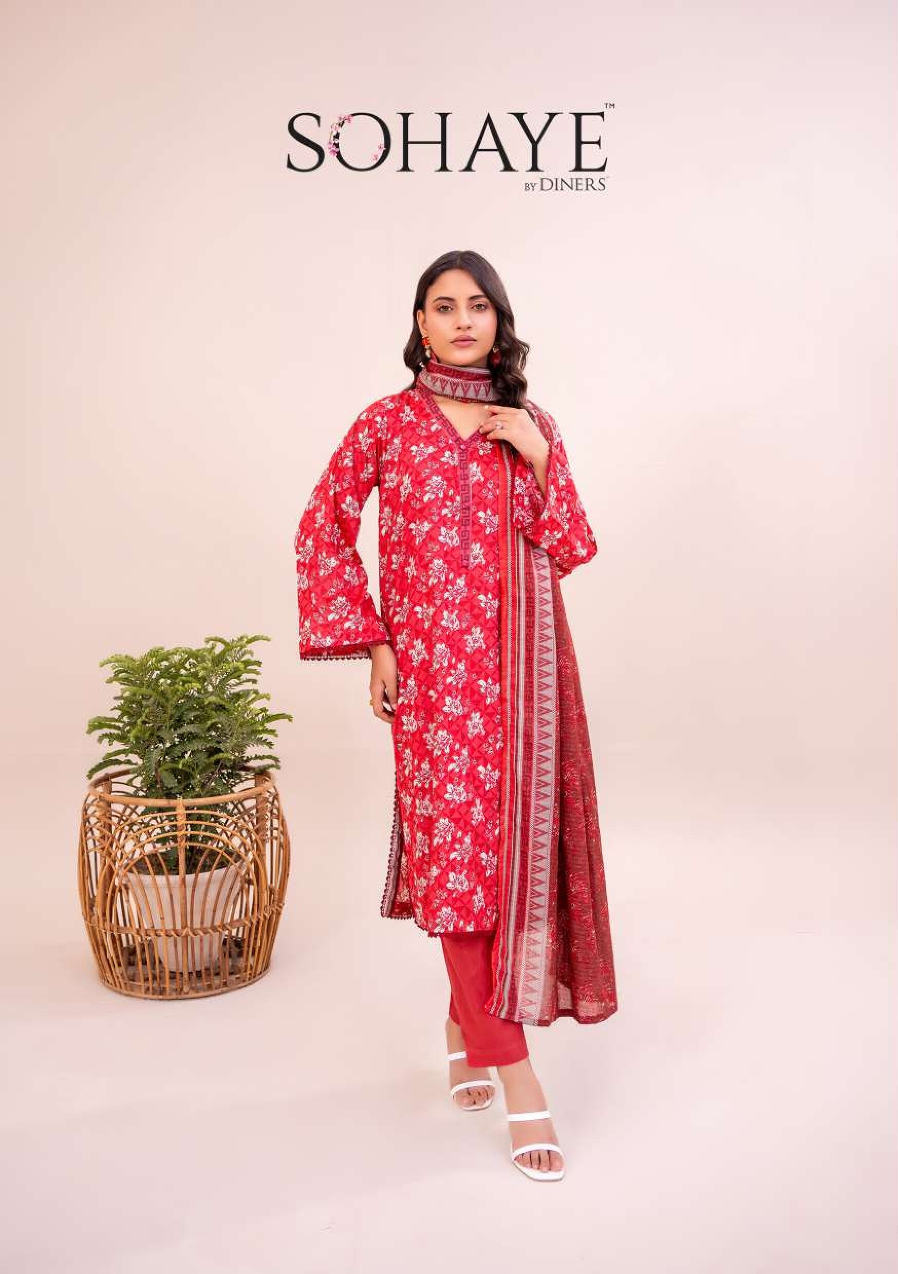 SOHAYE 3 PCS Unstitched Suit