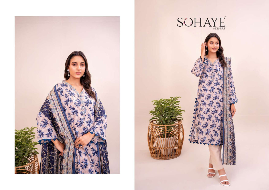 SOHAYE 3 PCS Unstitched Suit