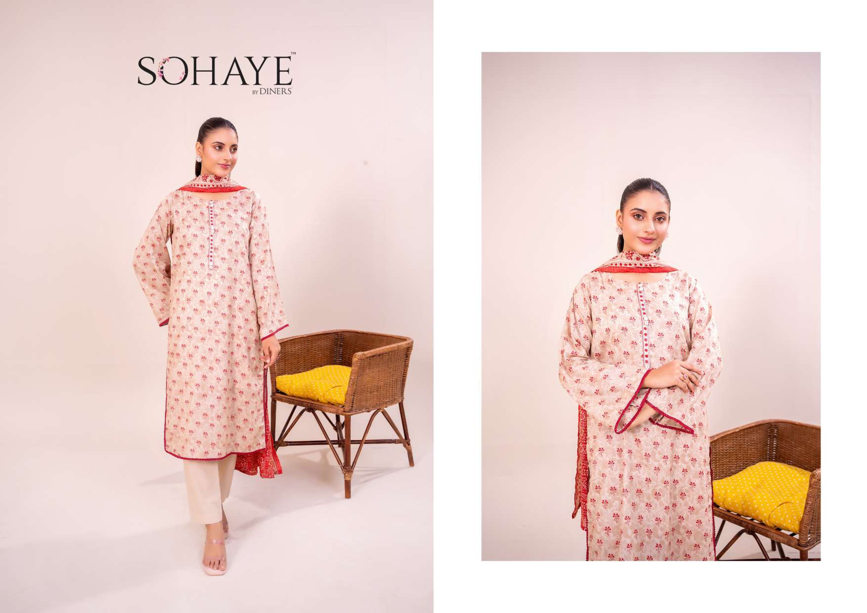 SOHAYE 3 PCS Unstitched Suit
