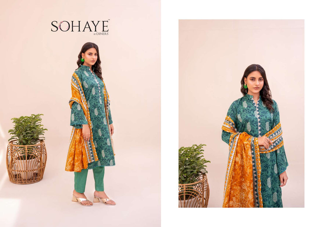 SOHAYE 3 PCS Unstitched Suit