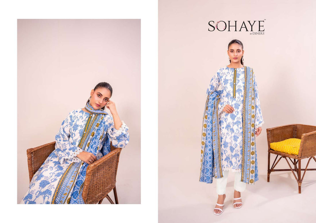 SOHAYE 3 PCS Unstitched Suit