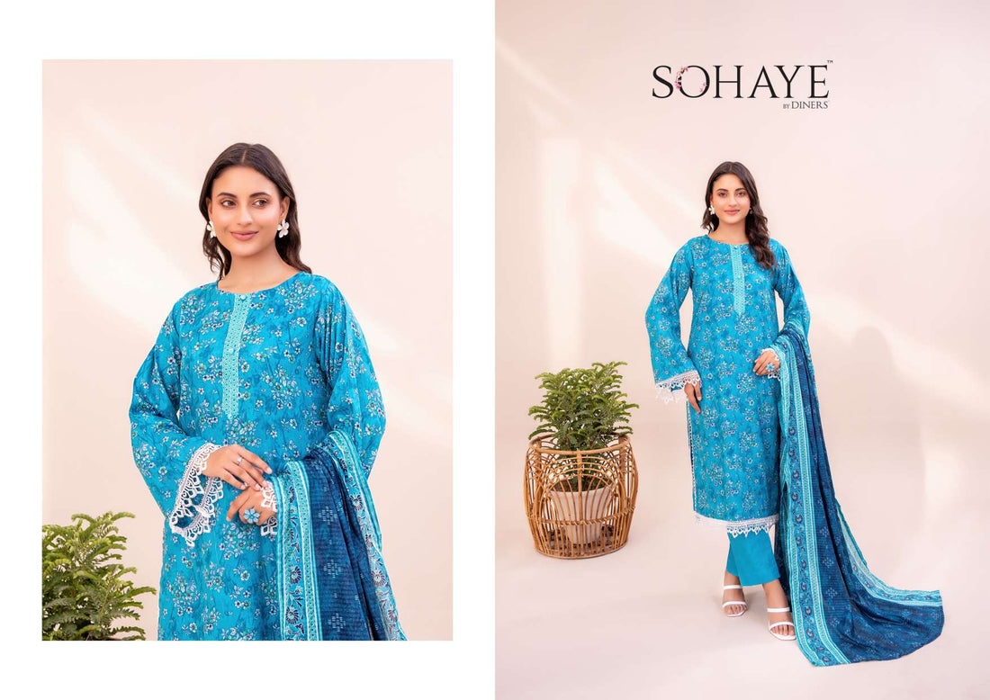 SOHAYE 3 PCS Unstitched Suit
