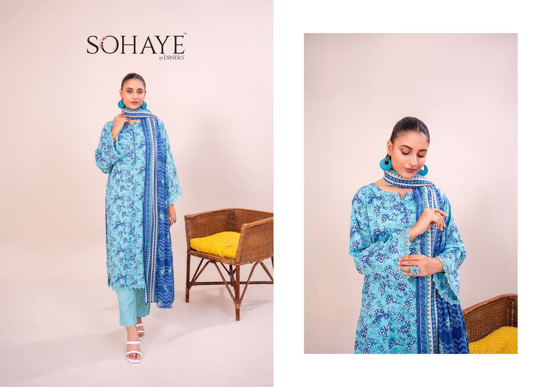 SOHAYE 3 PCS Unstitched Suit