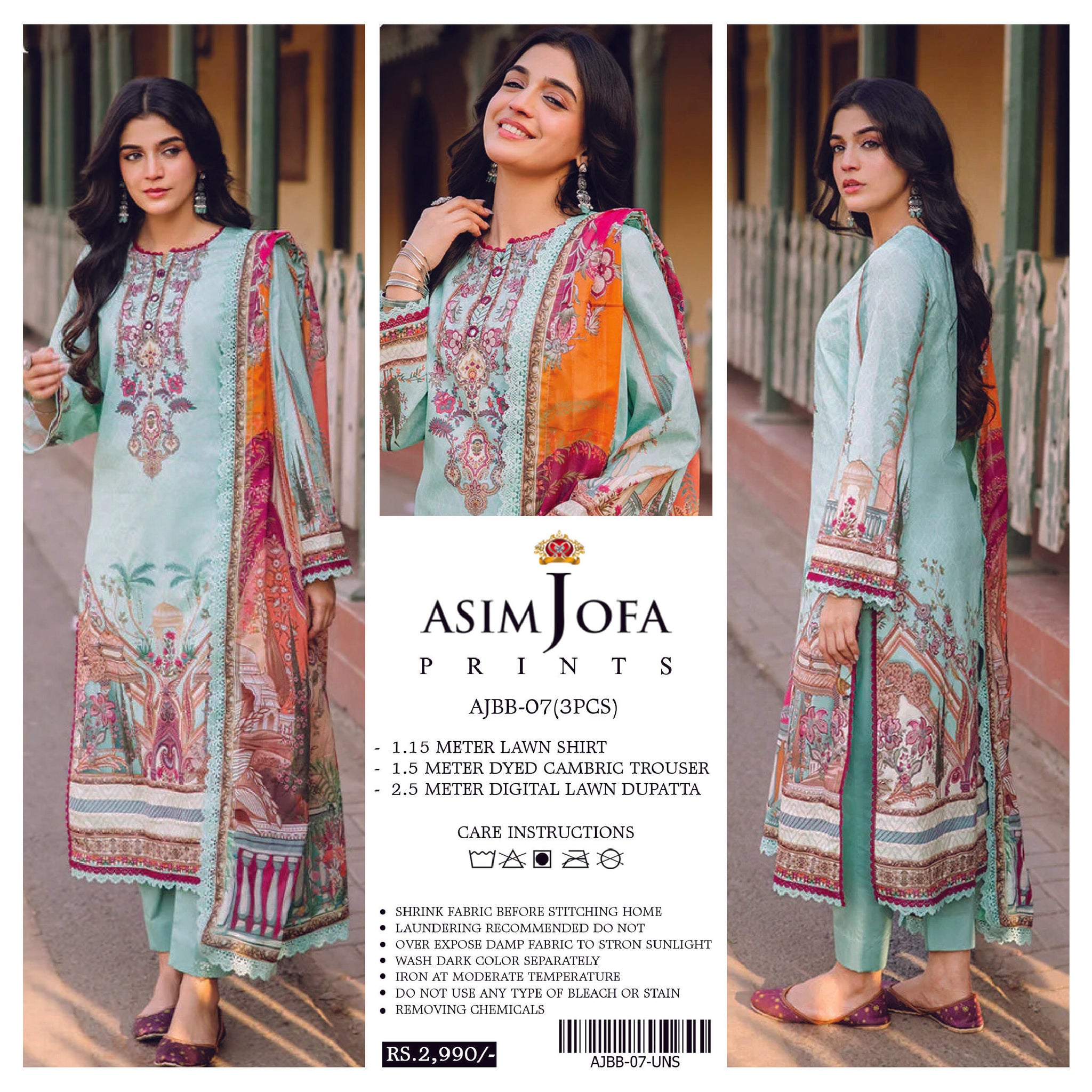 Asim Jofa 3 PCS Unstitched Suit