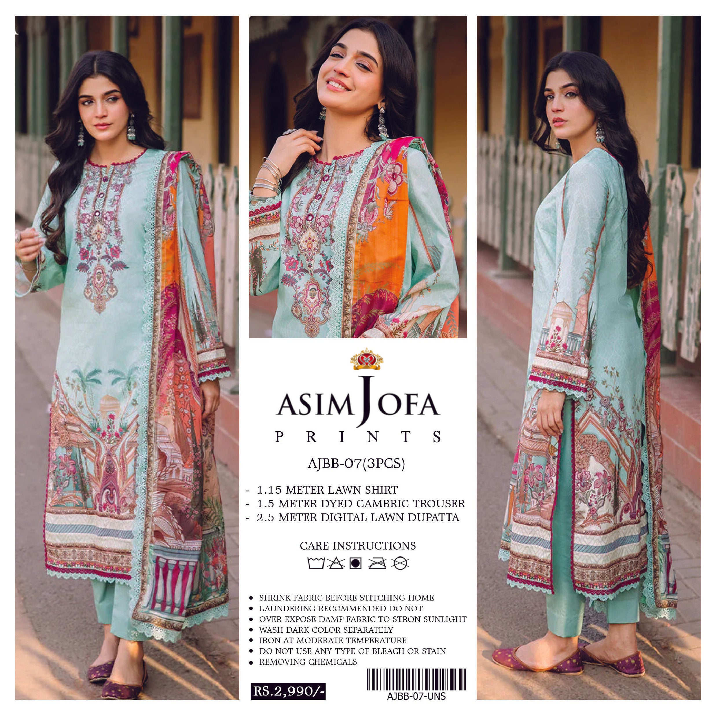 Asim Jofa 3 PCS Unstitched Suit