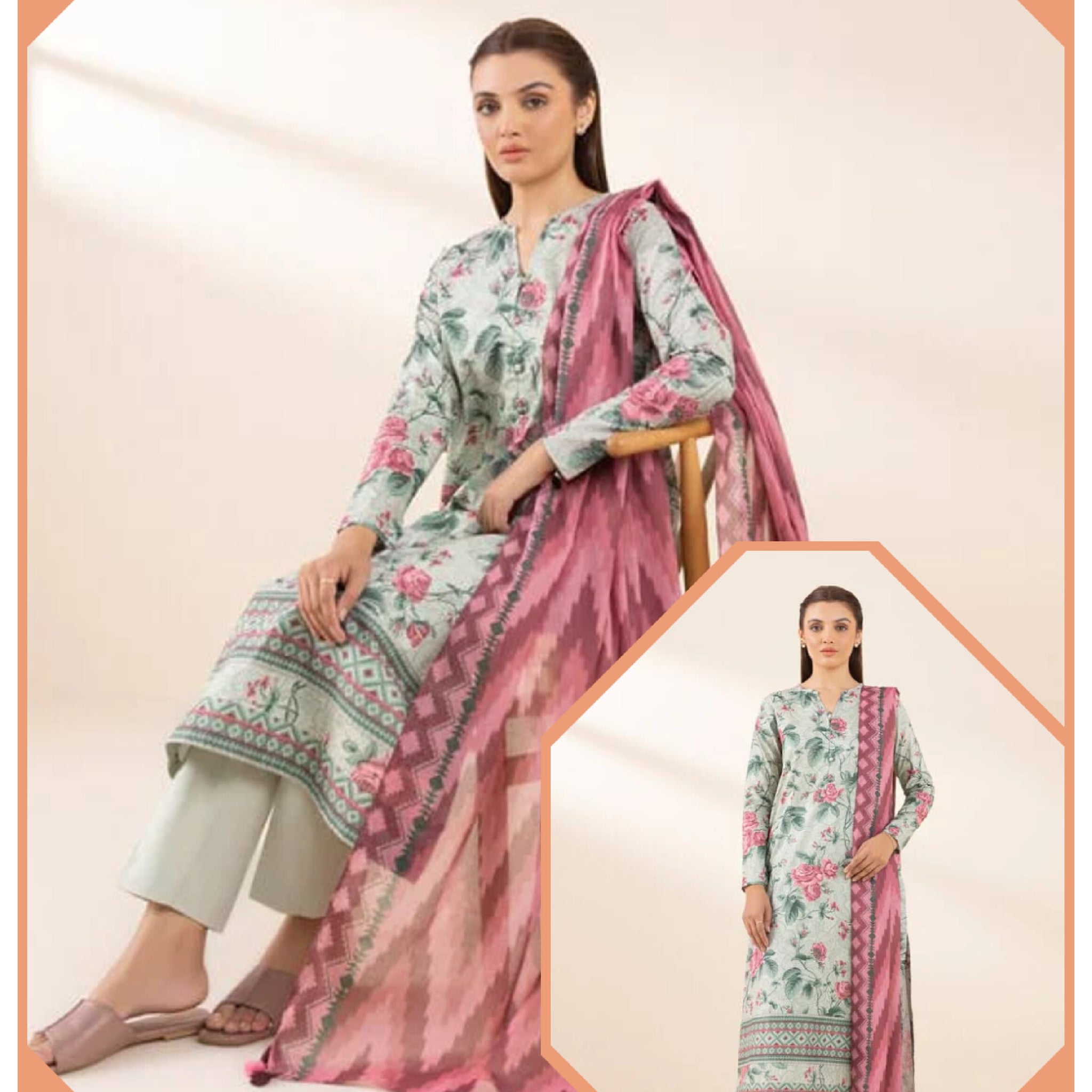 Sapphire 3 PCS Unstitched Suit