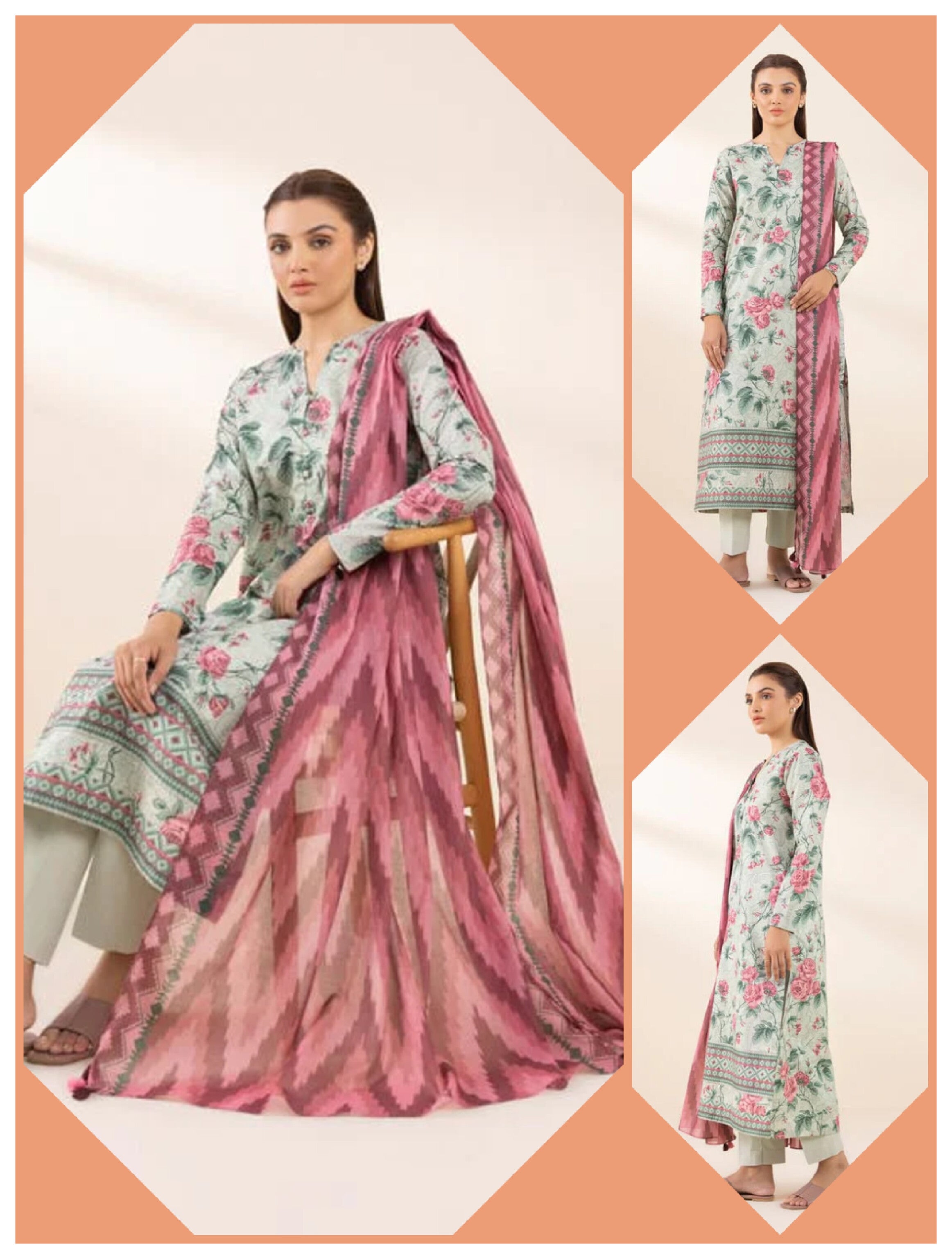 Sapphire 3 PCS Unstitched Suit